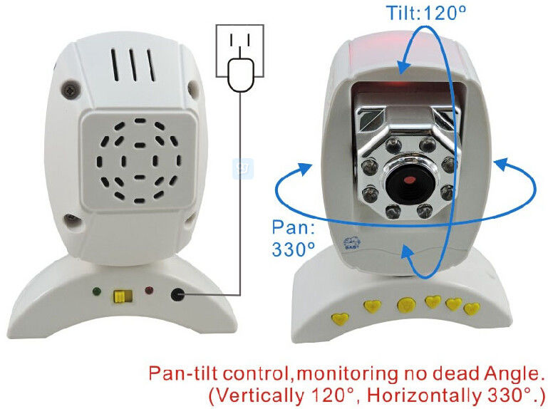 dalekiego zasięgu Wireless Digital Night Vision Baby Monitor z Pan-tilt Camera