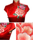 High End Haftowane tkaniny, Red Fabric chińska suknia ślubna