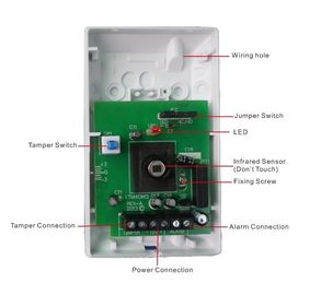 Przewodowy kryty pojedyncze PIR Alarm Motion Detector Z Pet Immunity